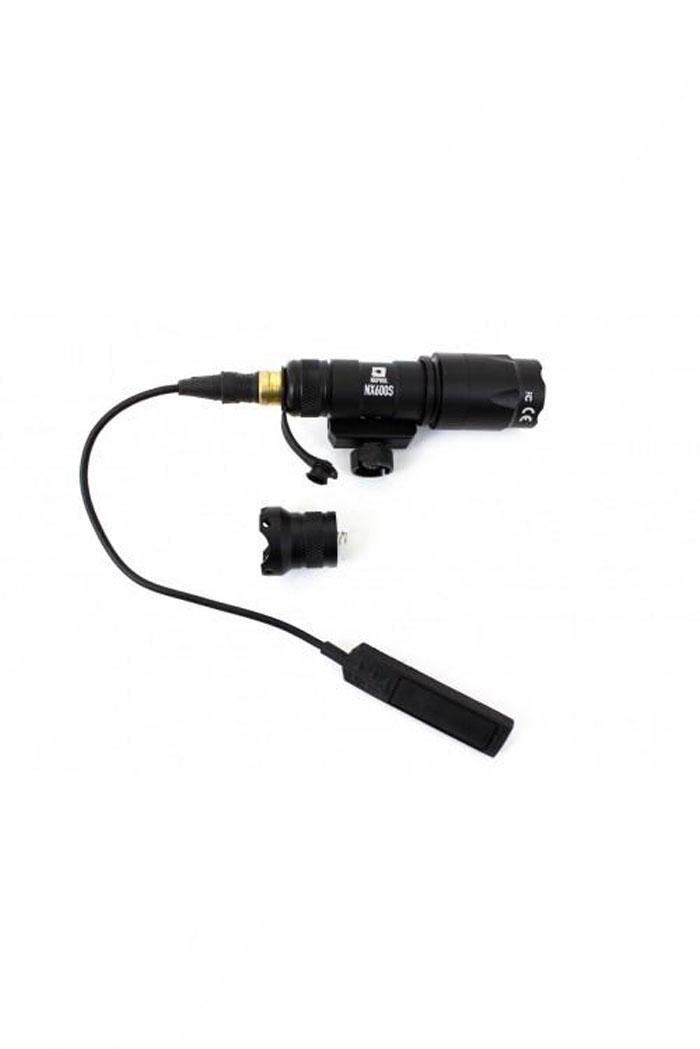 Rifle Torch- LED lamp Tactical / Kleur ; Zwart / AfstandsSnoer (9cm)-3063-a