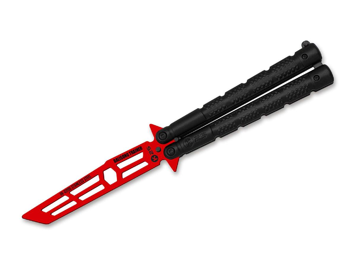 Oefen - Balisong Trainer / Lengte totaal ; 23,2 cm / Lemmet ; 10,5cm / Let op ; Dit is niet te slijpen !! -3876-a