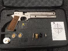 Reximex - reximex rp 11 reximex silver 5 5mm persluchtpistool 1911 grip gereguleerd 2x 7 schots magazijn single shot tray vuldruk 250 bar energie 14 5 joule1 1