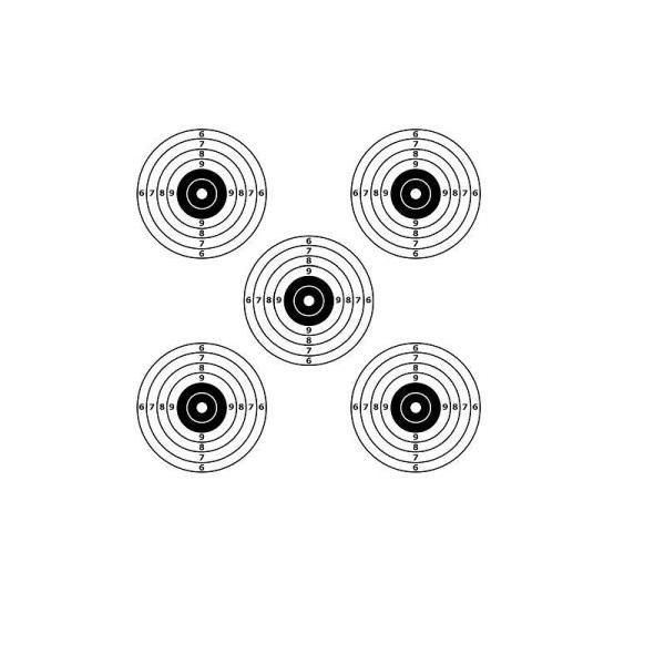 Schietkaart 14x14cm  5 roos  100 stuks-718-a